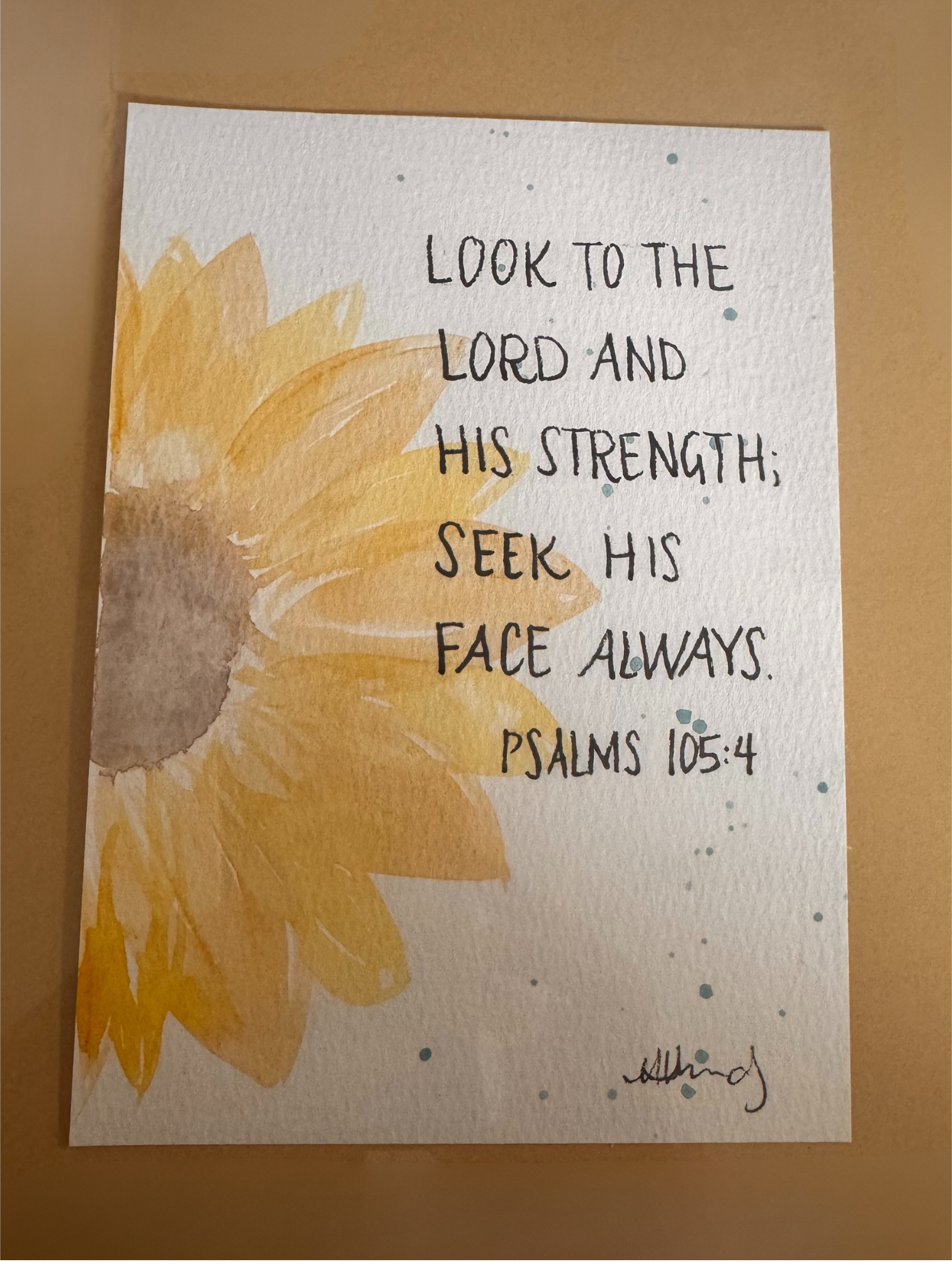 photograph of sunflower calligraphy piece