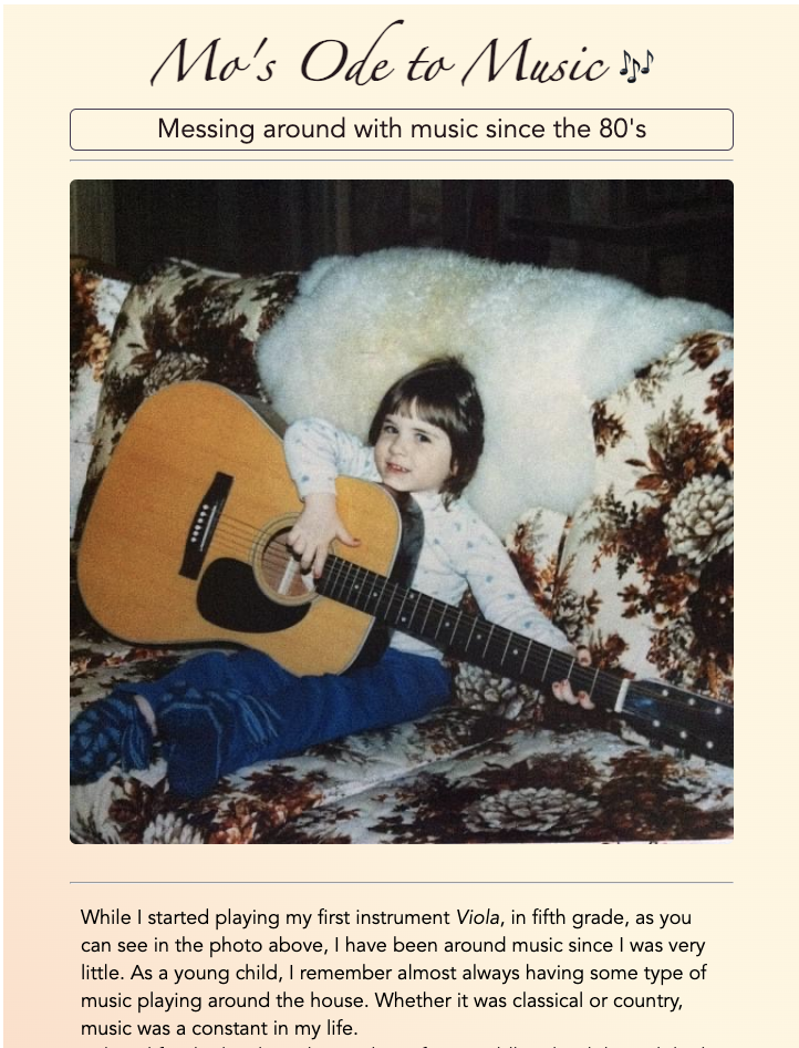 screenshot from music app